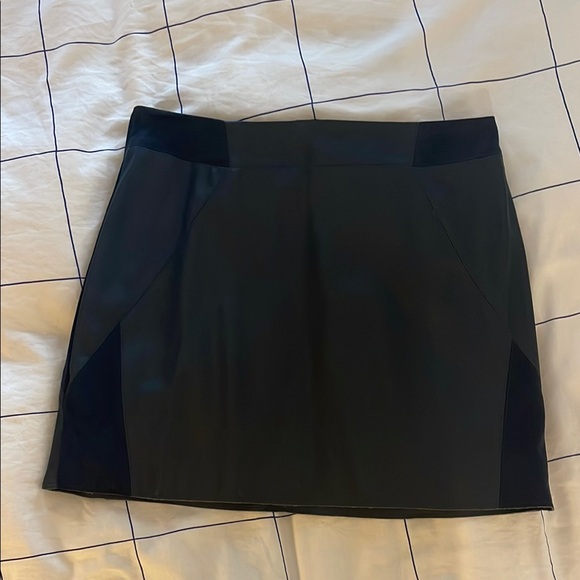 Blue Leather and Suede Mini Skirt - Picture 1 of 3